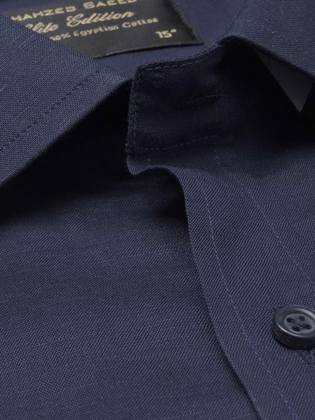 Navy Blue Plain, Elite Edition, French Collar Men’s Formal Shirt (FS-1039)