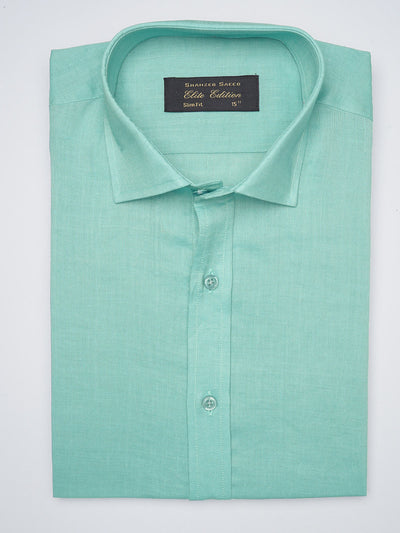 Sea Green Plian, Elite Edition, French Collar Men’s Formal Shirt (FS-1040)