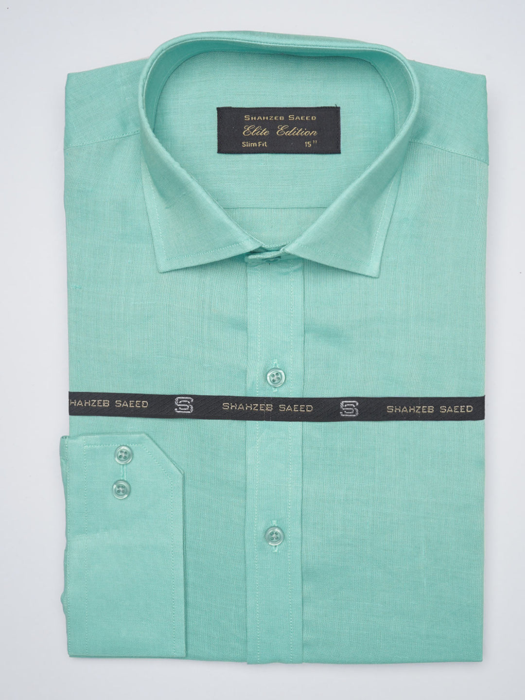 Sea Green Plian, Elite Edition, French Collar Men’s Formal Shirt (FS-1040)