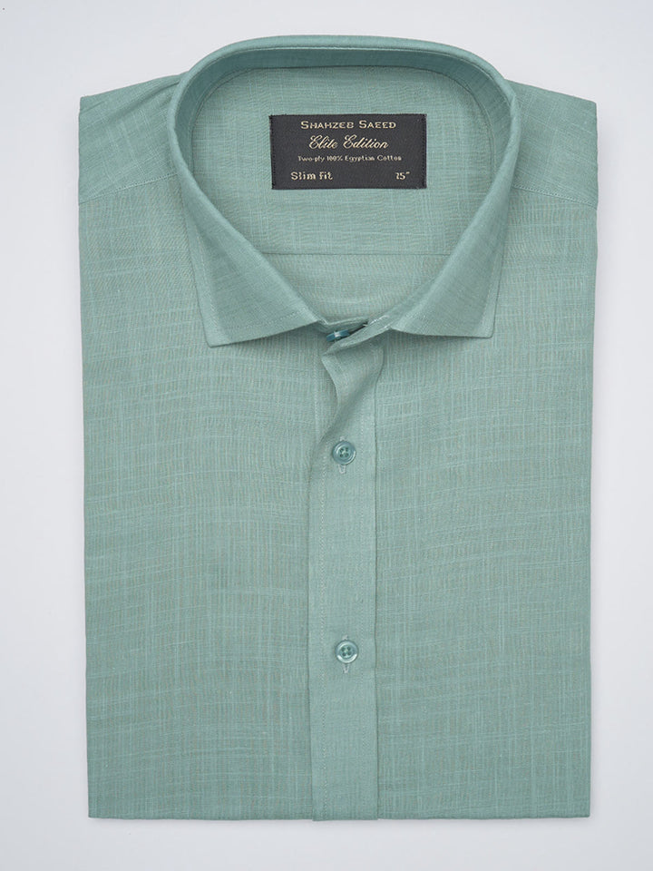 Persian Green Self, Elite Edition, French Collar Men’s Formal Shirt (FS-1041)