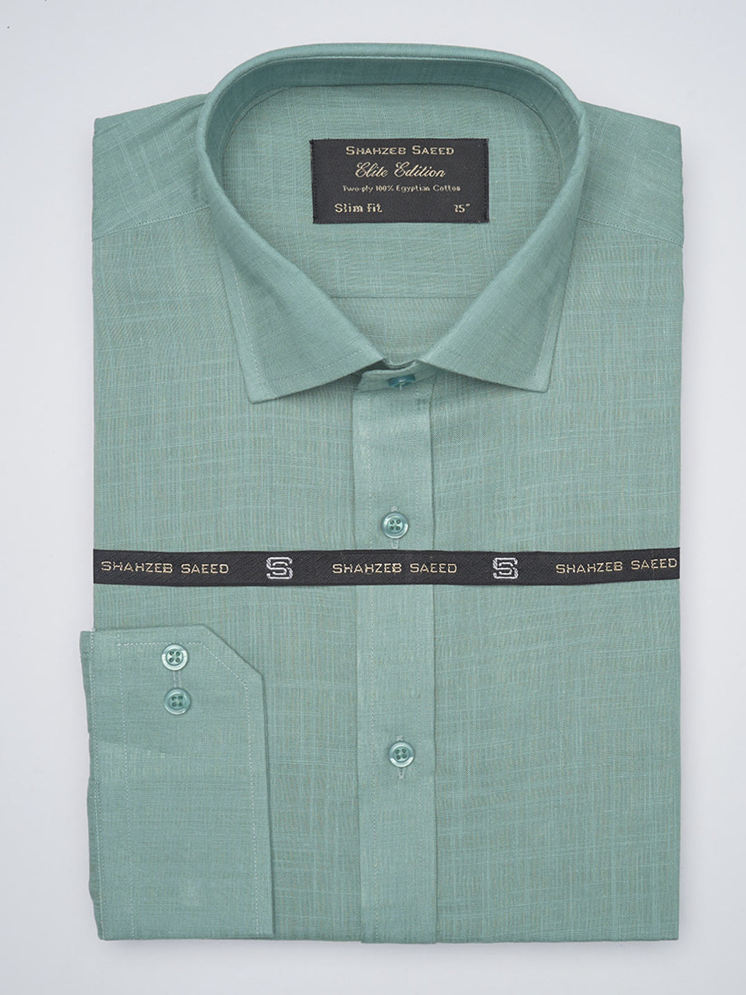 Persian Green Self, Elite Edition, French Collar Men’s Formal Shirt (FS-1041)