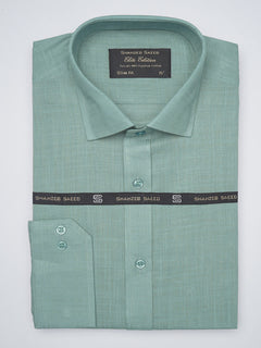 Persian Green Self, Elite Edition, French Collar Men’s Formal Shirt (FS-1041)