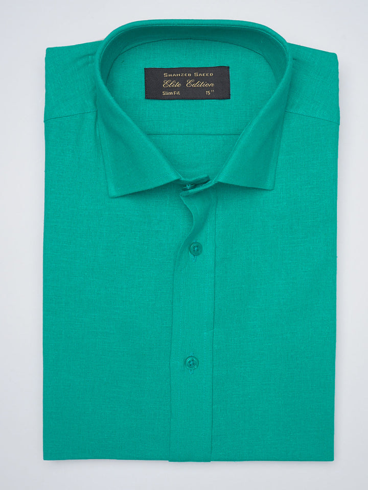 Jade Green Self, Elite Edition, French Collar Men’s Formal Shirt (FS-1042)