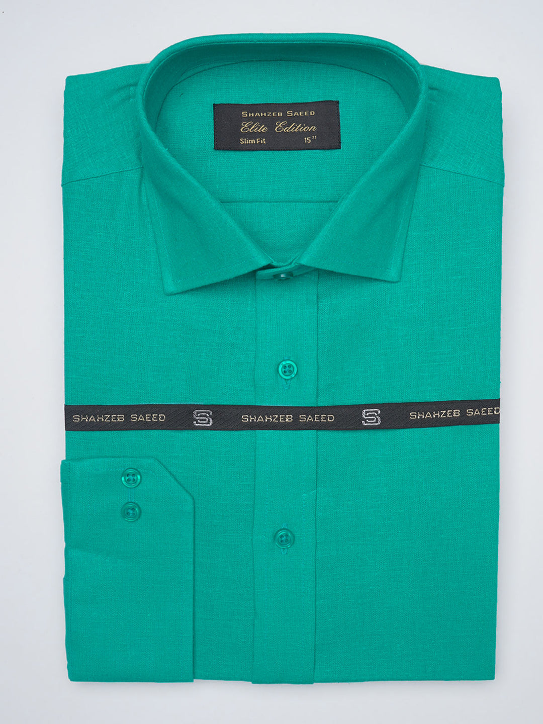 Jade Green Self, Elite Edition, French Collar Men’s Formal Shirt (FS-1042)