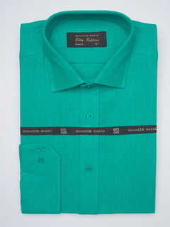 Jade Green Self, Elite Edition, French Collar Men’s Formal Shirt (FS-1042)