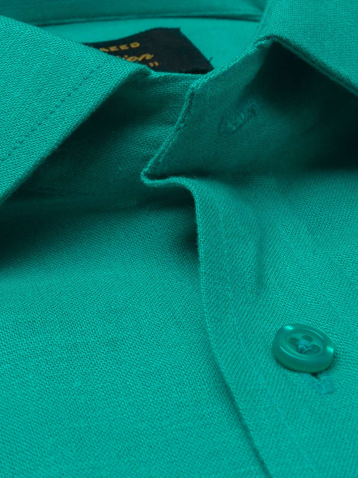 Jade Green Self, Elite Edition, French Collar Men’s Formal Shirt (FS-1042)