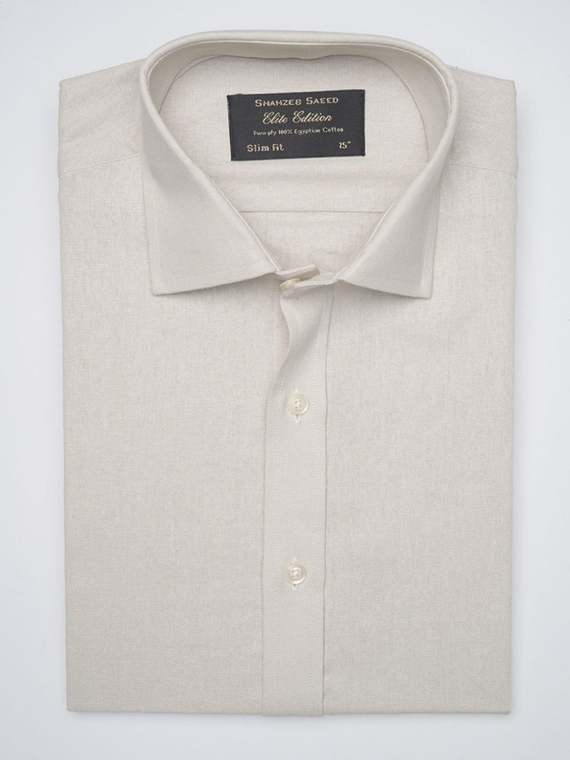 Beige Plain, Elite Edition, French Collar Men’s Formal Shirt (FS-1044)