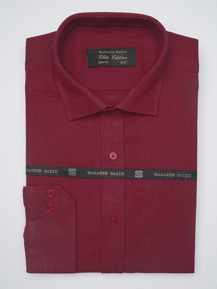 Maroon Plain, Elite Edition, French Collar Men’s Formal Shirt (FS-1045)