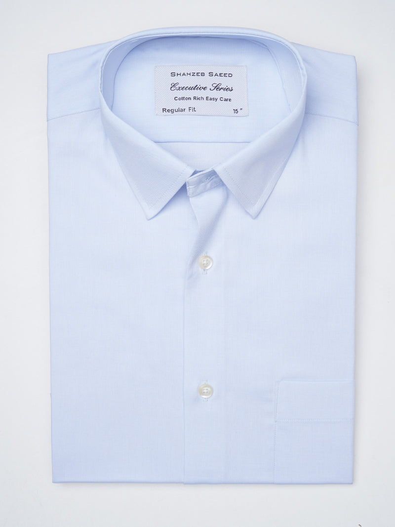 Light Blue Self, Executive Series, French Collar Men’s Formal Shirt  (FS-1058)
