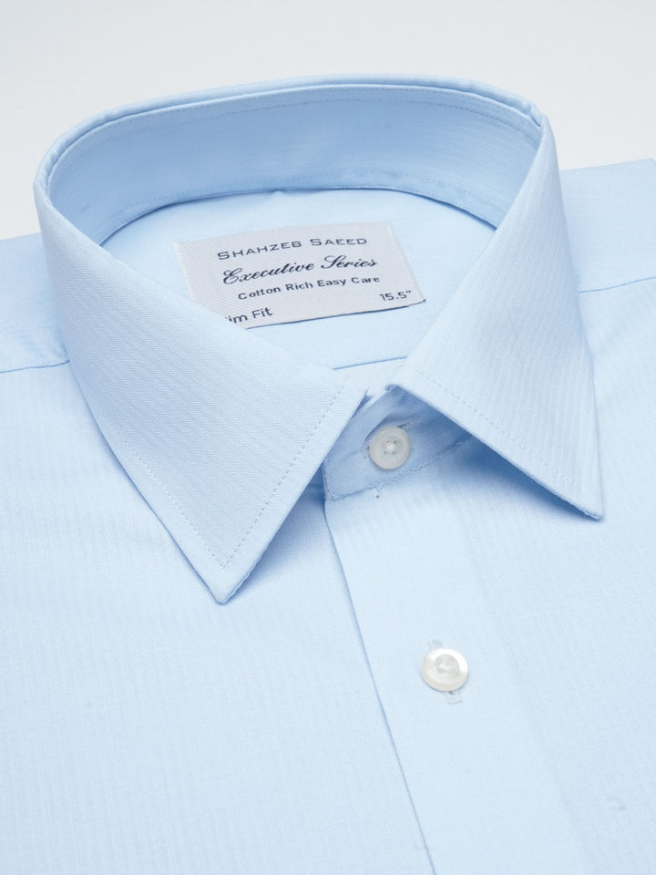 Sky Blue Self, Executive Series,French Collar Men’s Formal Shirt  (FS-1065)