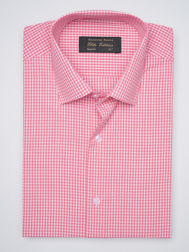 Pink Micro Checkered, Elite Edition, French Collar Men’s Formal Shirt (FS-1084)