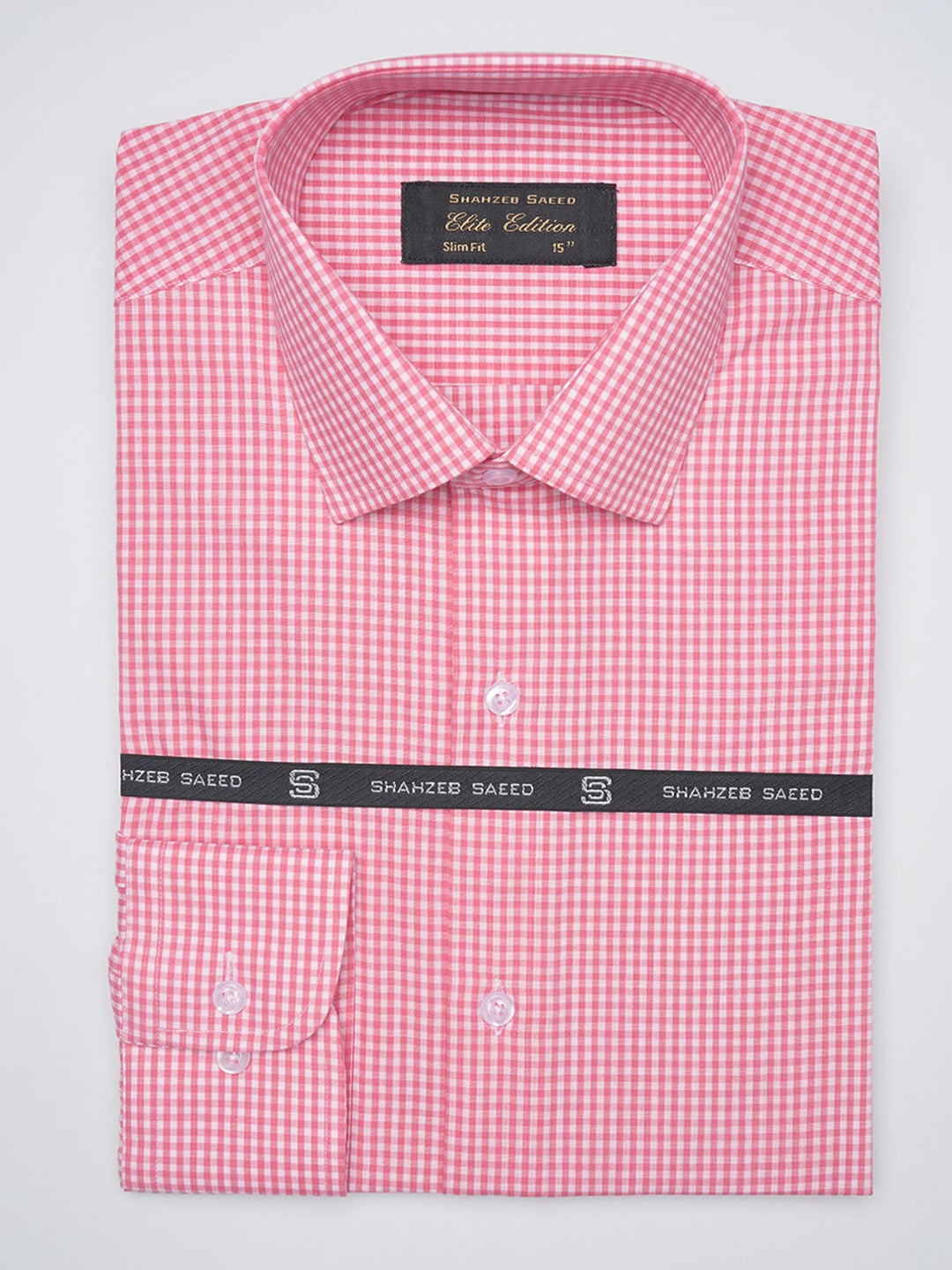 Pink Micro Checkered, Elite Edition, French Collar Men’s Formal Shirt (FS-1084)