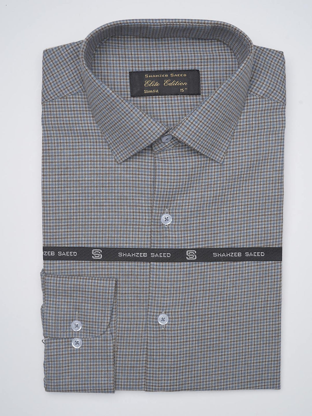 Multi Color Self Checkered, Elite Edition, French Collar Men’s Formal Shirt (FS-1085)