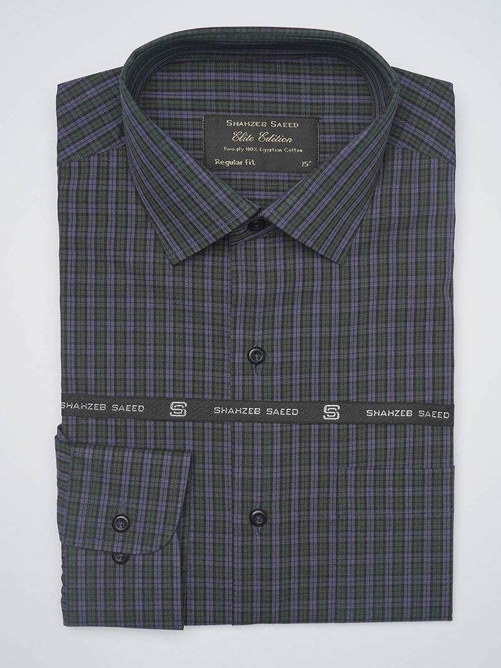 Multi Color Self Checkered, Elite Edition, French Collar Men’s Formal Shirt (FS-1087)