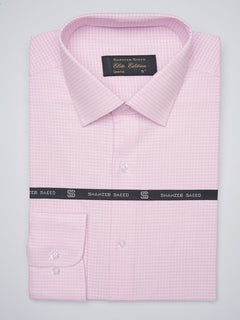 Light Pink Self Checkered, Elite Edition, French Collar Men’s Formal Shirt (FS-1089)