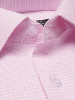 Light Pink Self Checkered, Elite Edition, French Collar Men’s Formal Shirt (FS-1089)
