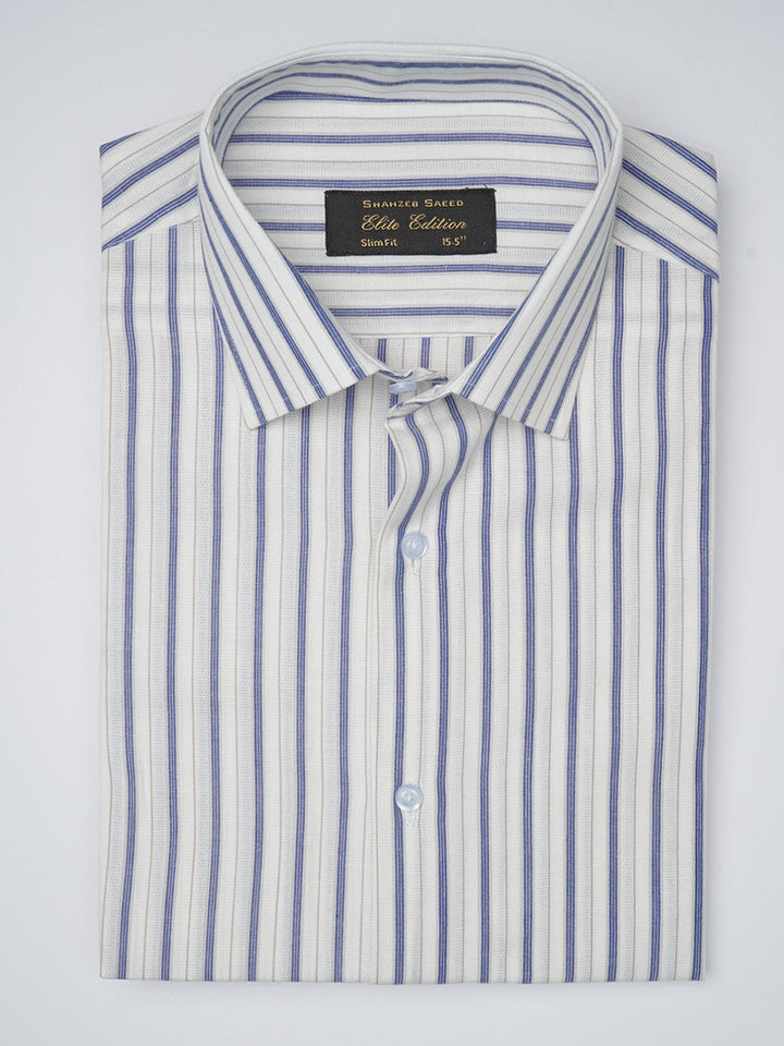 Multi Color Self Striped, Elite Edition, French Collar Men’s Formal Shirt (FS-1095)