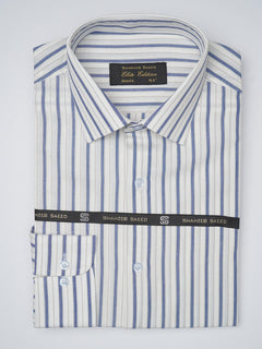 Multi Color Self Striped, Elite Edition, French Collar Men’s Formal Shirt (FS-1095)
