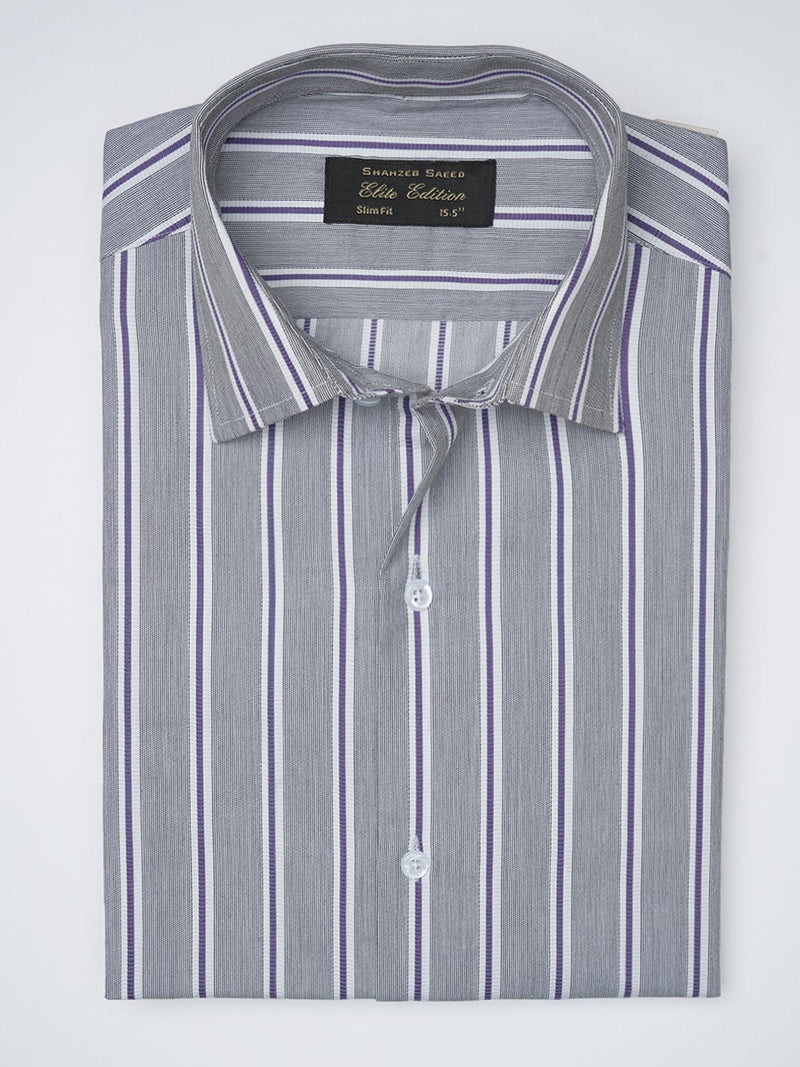 Multi Color Self Striped, Elite Edition, French Collar Men’s Formal Shirt (FS-1096)