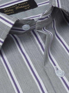Multi Color Self Striped, Elite Edition, French Collar Men’s Formal Shirt (FS-1096)