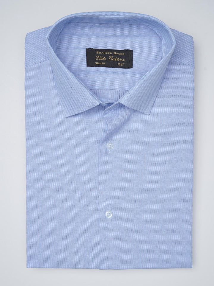 Blue Self Striped, Elite Edition, French Collar Men’s Formal Shirt (FS-1099)