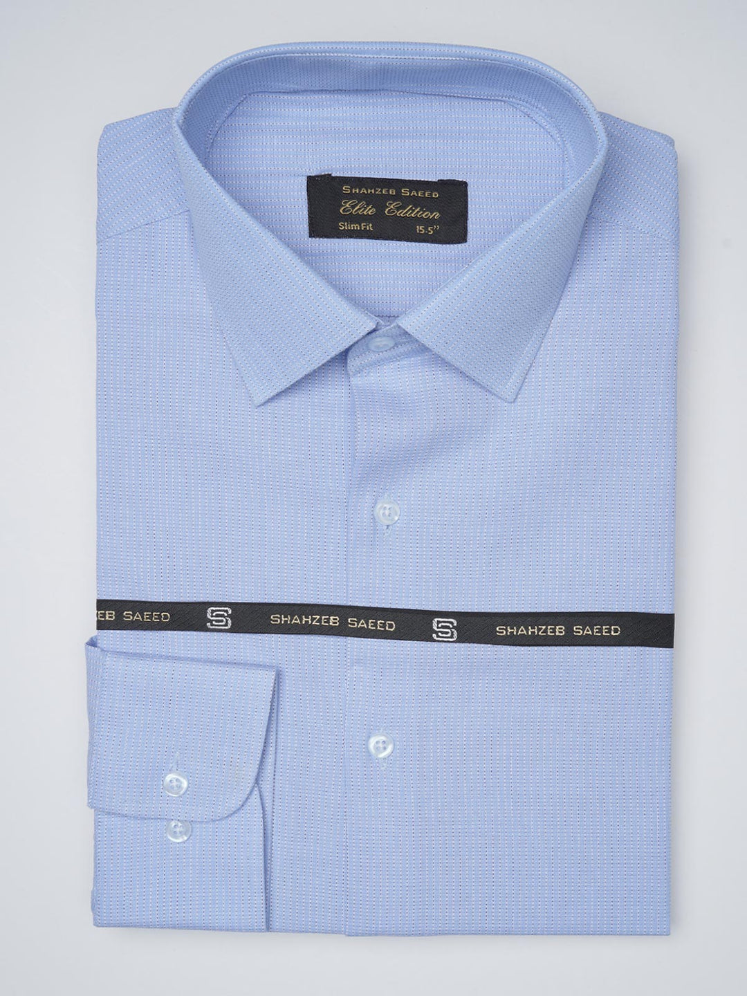 Blue Self Striped, Elite Edition, French Collar Men’s Formal Shirt (FS-1099)