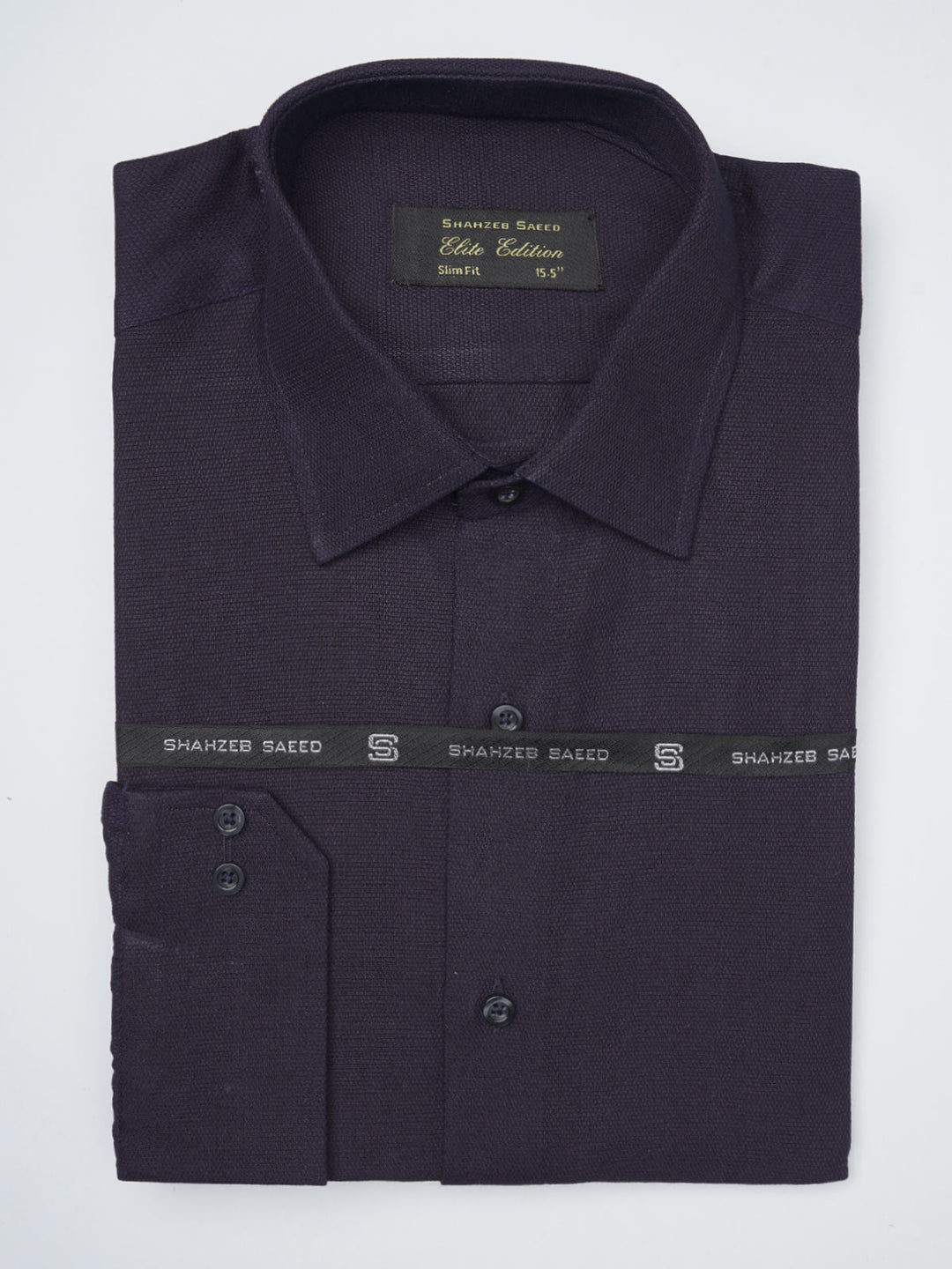 Dark Blue Self Elite Edition, French Collar Men’s Formal Shirt (FS-1115)