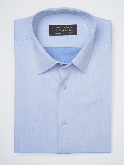 Light Blue Plain Elite Edition, French Collar Men’s Formal Shirt (FS-1117)