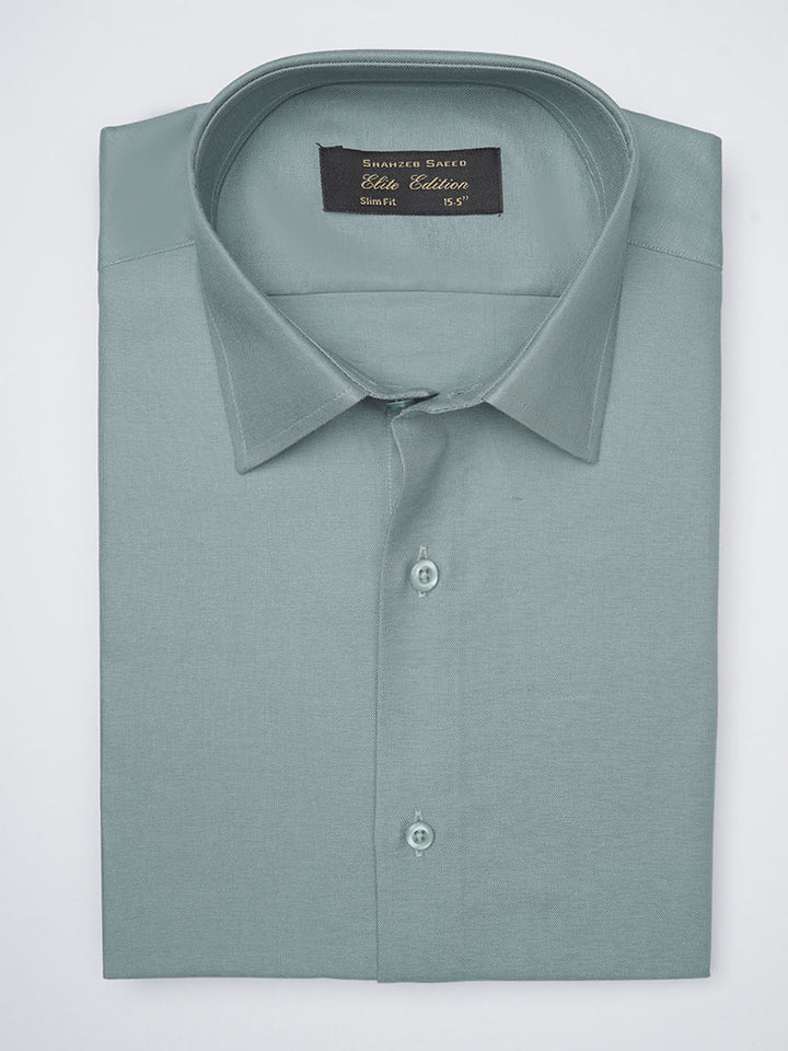 Light Green Self, Elite Edition, French Collar Men’s Formal Shirt (FS-1123)