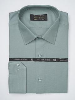 Light Green Self, Elite Edition, French Collar Men’s Formal Shirt (FS-1123)