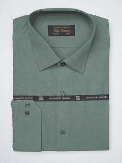 Dark Green Self Elite Edition, French Collar Men’s Formal Shirt (FS-1124)