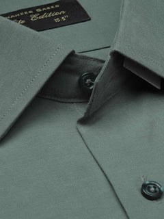 Dark Green Self Elite Edition, French Collar Men’s Formal Shirt (FS-1124)