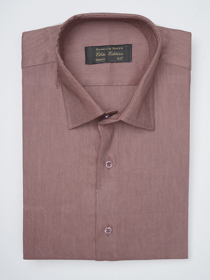 Chocolate Brown Self Elite Edition, French Collar Men’s Formal Shirt (FS-1125)