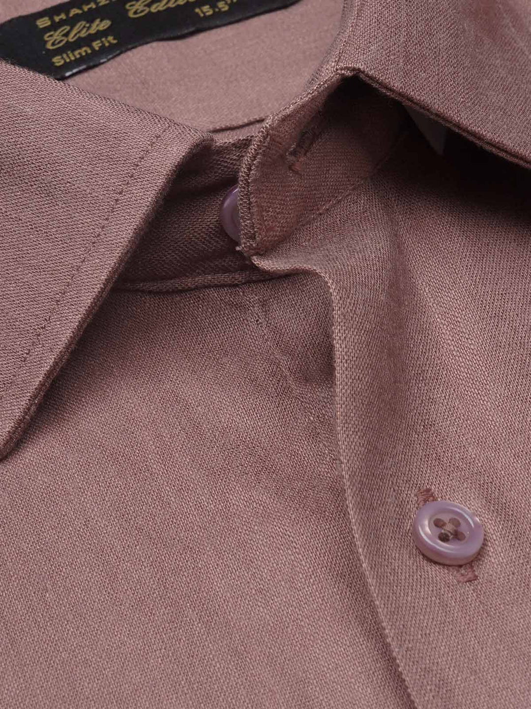 Chocolate Brown Self Elite Edition, French Collar Men’s Formal Shirt (FS-1125)