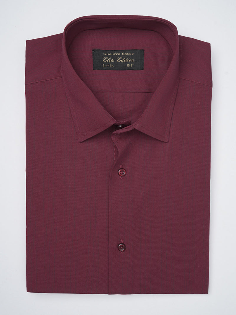 Maroon Self Striped, Elite Edition, French Collar Men’s Formal Shirt (FS-1127)