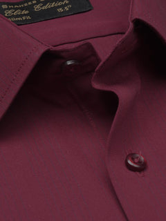 Maroon Self Striped, Elite Edition, French Collar Men’s Formal Shirt (FS-1127)