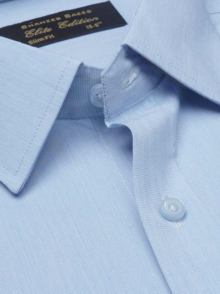 Light Blue Self Elite Edition, French Collar Men’s Formal Shirt (FS-1129)