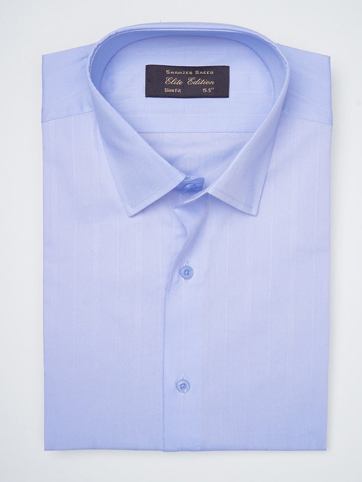 Blue Self Striped, Elite Edition, French Collar Men’s Formal Shirt (FS-1132)