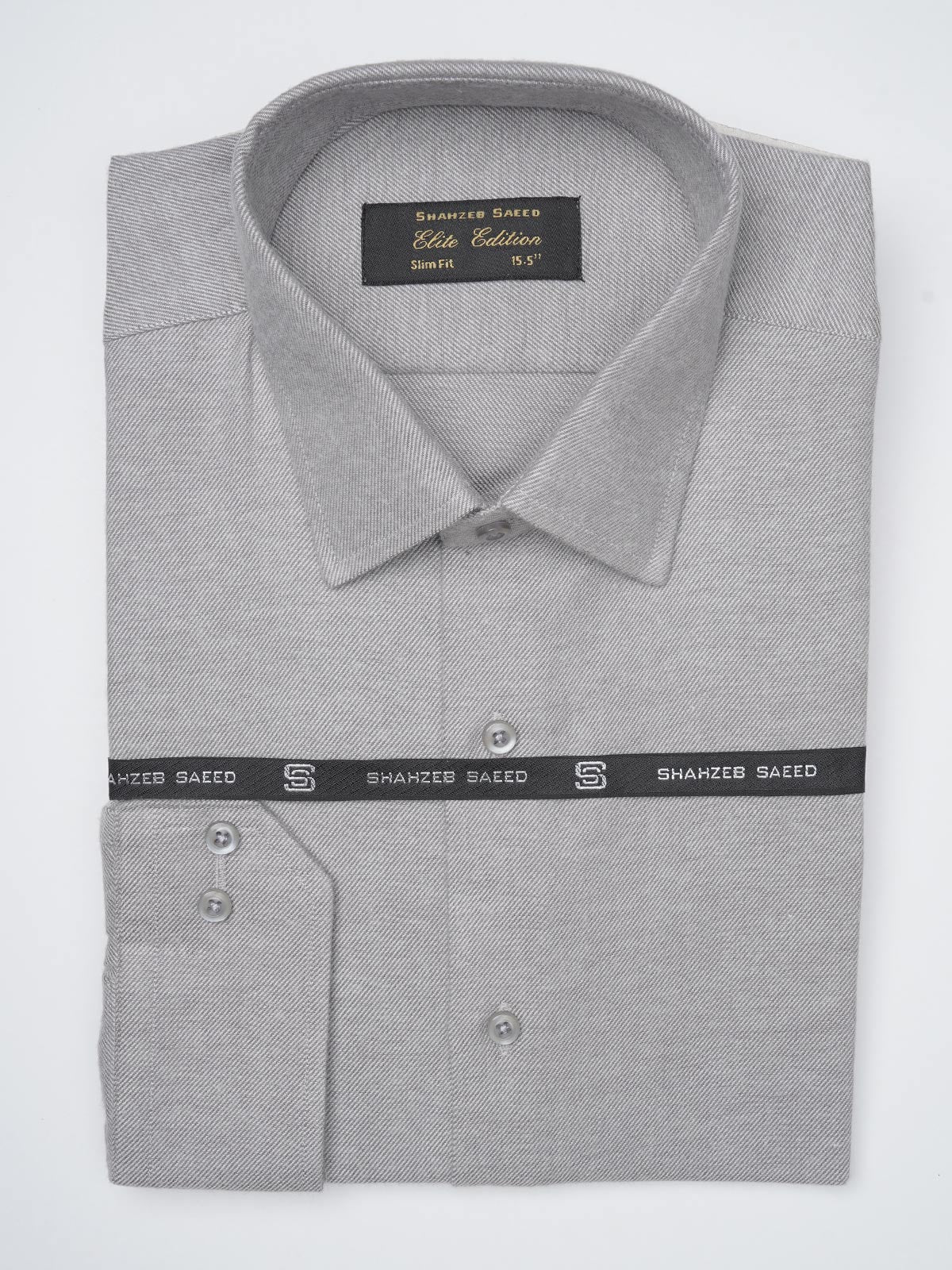 Grey Self Elite Edition, French Collar Men’s Formal Shirt (FS-1135)