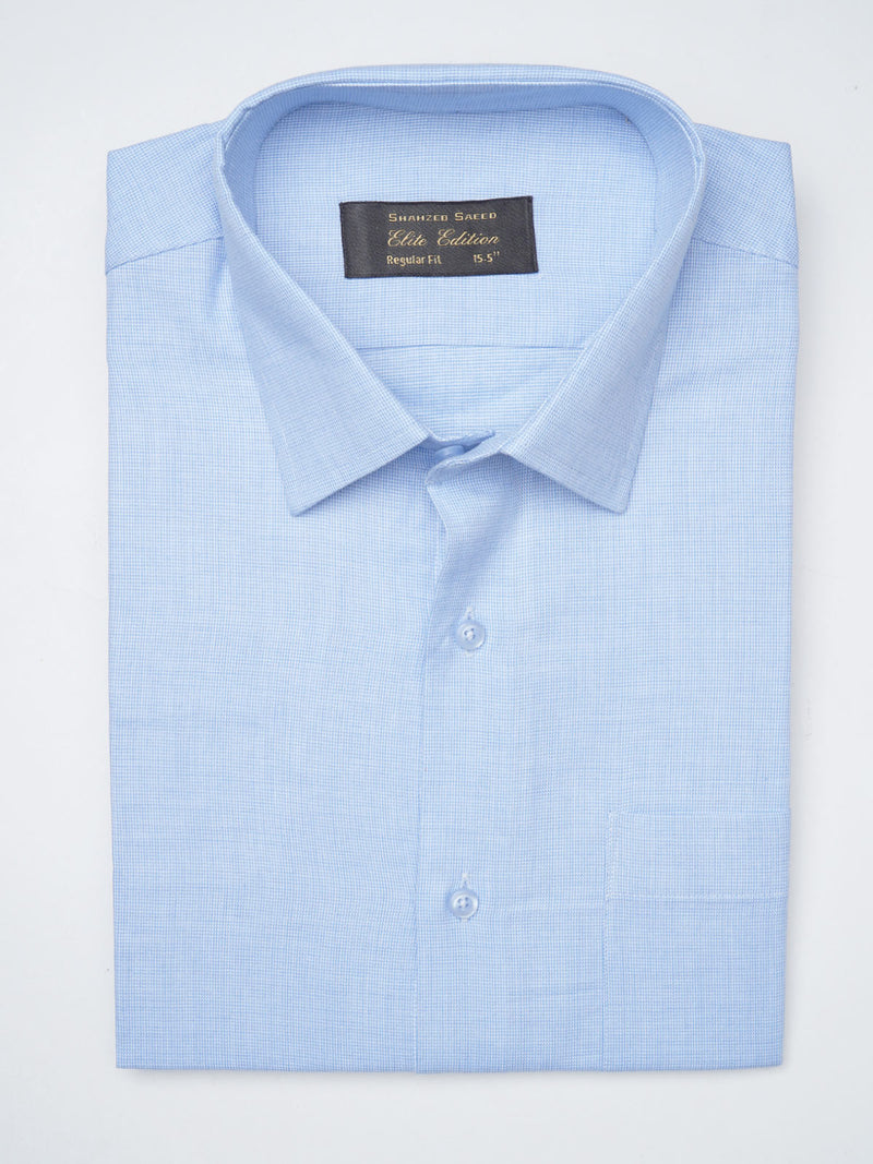 Sky Blue Self, Elite Edition, Cutaway Collar Men’s Formal Shirt  (FS-1139)