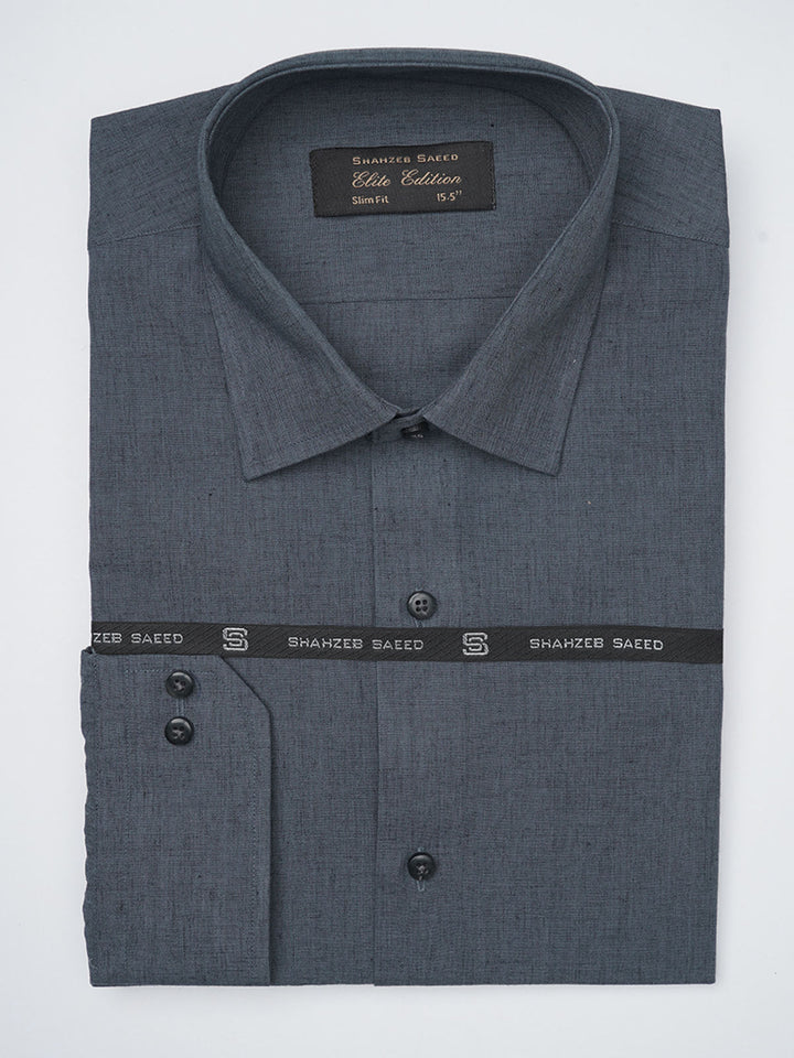 Dark Blue Self Elite Edition, French Collar Men’s Formal Shirt (FS-1146)