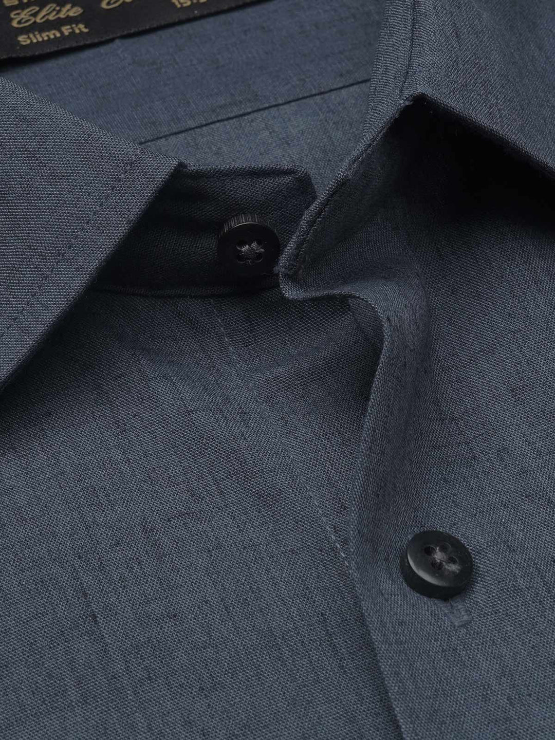 Dark Blue Self Elite Edition, French Collar Men’s Formal Shirt (FS-1146)