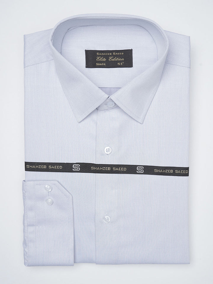 Light Grey Self, Elite Edition, French Collar Men’s Formal Shirt (FS-1147)