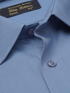 Greyish Blue  Plain, Elite Edition, French Collar Men’s Formal Shirt (FS-1148)