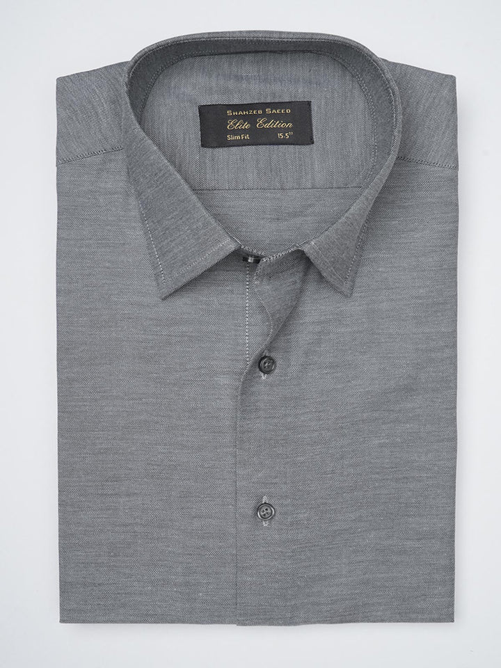 Dark Grey Self, Elite Edition, French Collar Men’s Formal Shirt (FS-1151)