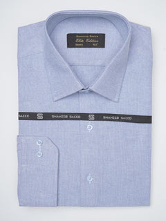 Light Blue Self, Elite Edition, French Collar Men’s Formal Shirt (FS-1152)