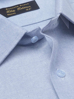 Light Blue Self, Elite Edition, French Collar Men’s Formal Shirt (FS-1152)