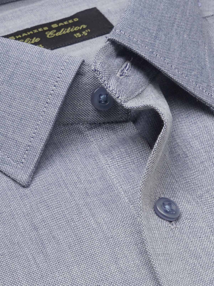 Grey Self Elite Edition, French Collar Men’s Formal Shirt (FS-1153)