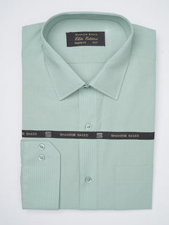 Pistachio Self Striped, Elite Edition, French Collar Men’s Formal Shirt (FS-1166)