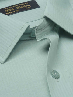 Pistachio Self Striped, Elite Edition, French Collar Men’s Formal Shirt (FS-1166)